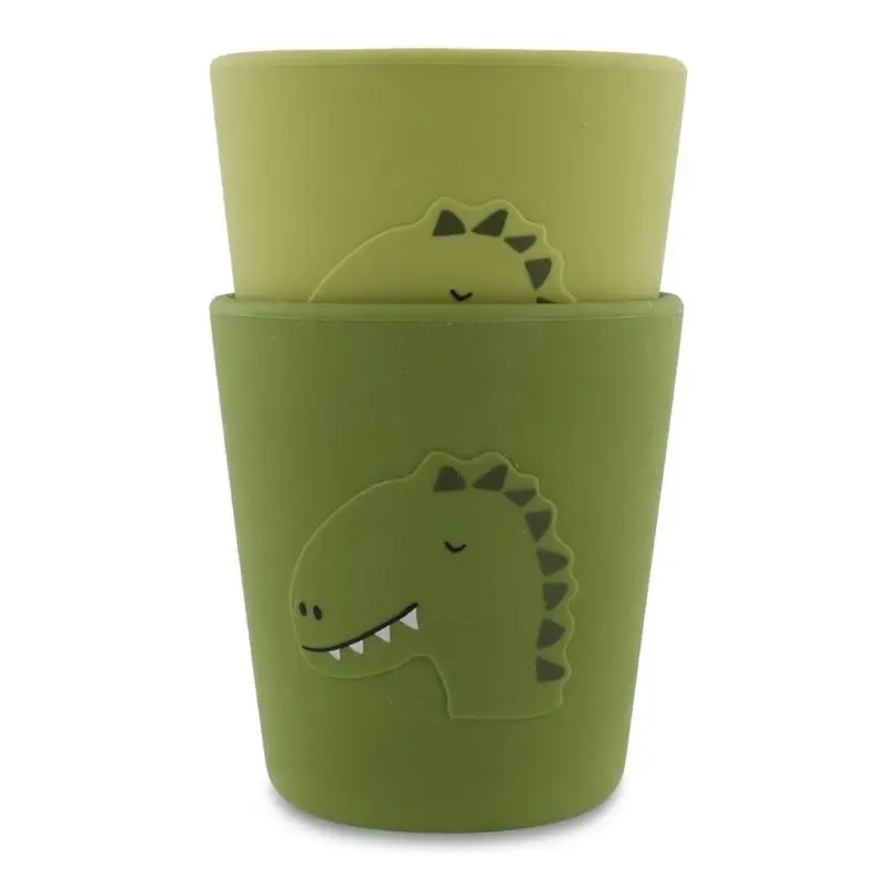 2 Gobelets en silicone Mr Dino, Trixie Authentique
