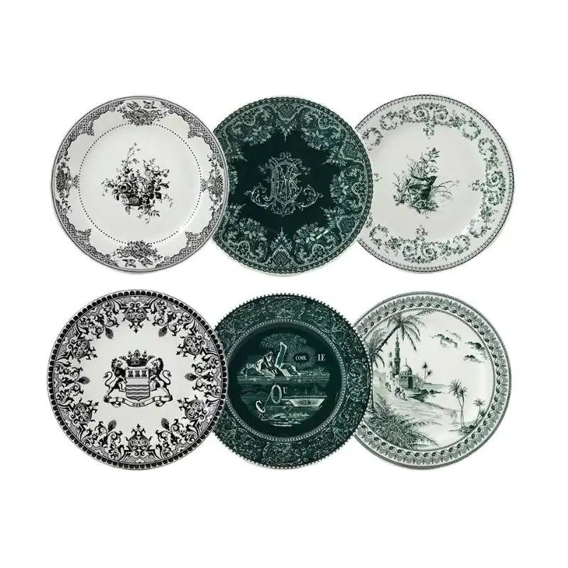 Top Vente Coffret 6 assiettes dessert Les Dépareillées Vert, Faïencerie de Gien