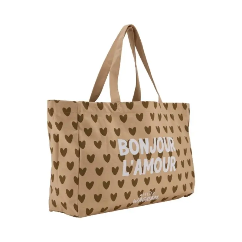 Sac Cabas XL Bonjour L&rsquo;Amour, Atelier Wagram Produit De Marque