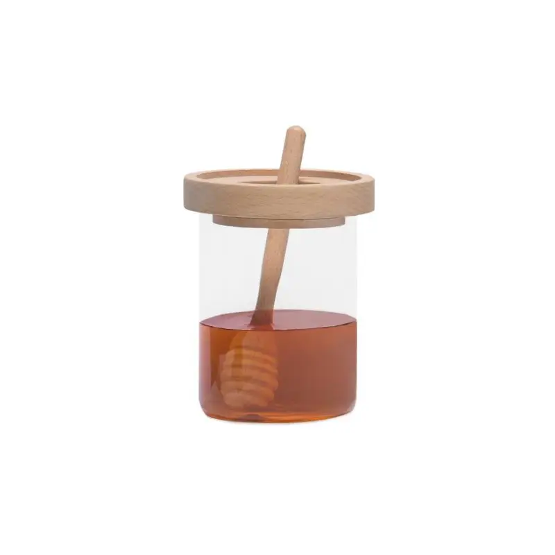Pot à Miel en verre avec cuillère 350 ml, Andrea House Populaire