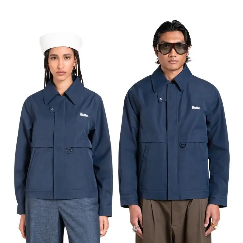 Authentique Veste Imperméable Mixte Ambroise Indigo, Flotte