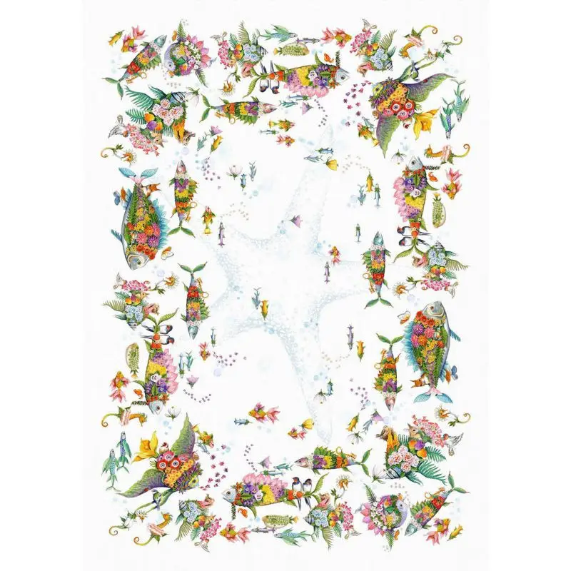 Nappe en lin Pesciflora, Tessitura Toscana Telerie Prix Bas