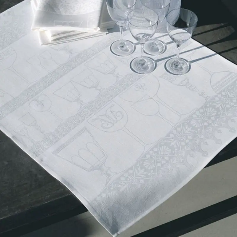 Essuie-verres Cristal Blanc en lin, Le Jacquard Français Bon Marché