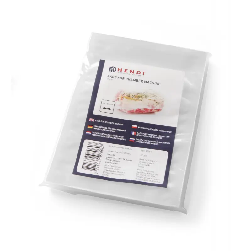 Sac sous vide 200x300mm épaisseur 65 µm – 100 pièces – HENDI Paiement Sécurisé