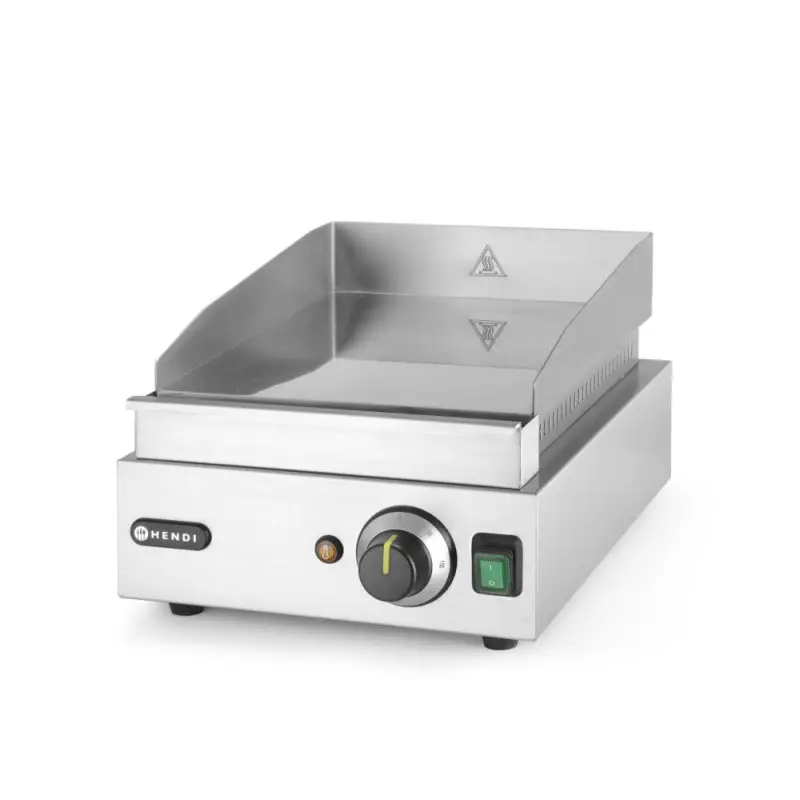 Dernier Modèle Plancha électrique professionnelle en inox lisse 300mm – 2000 W – HENDI
