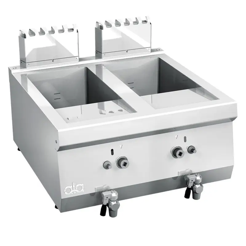 Offre Exclusive Friteuse à gaz 2×8 L, profondeur 600 mm à poser – ATA K6GFG10TT