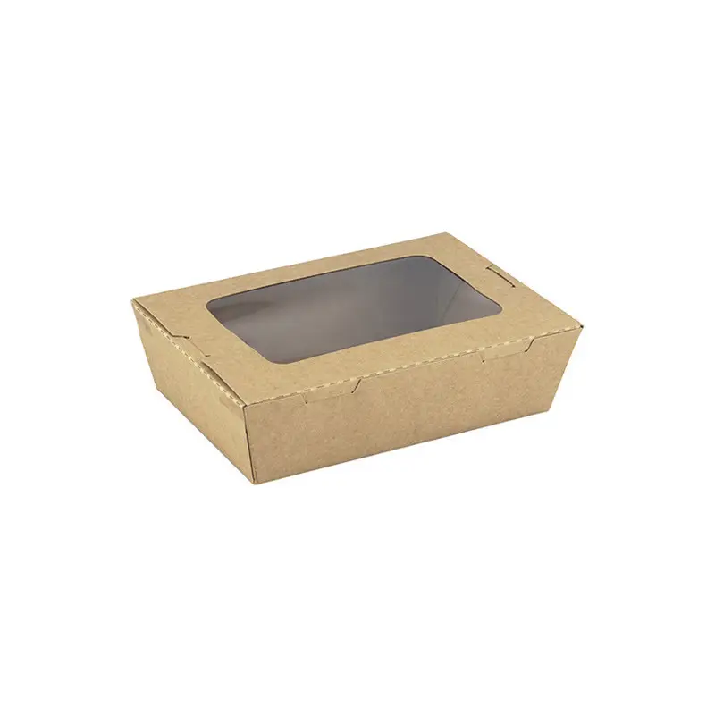 Boite repas en carton kraft avec fênetre 700ml – 200 pcs Promotion Saisonnière