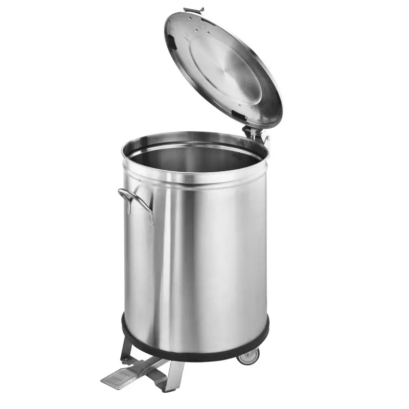 Achetez Aujourd’hui Poubelle inox 100Lsur roulette couvercle à pédale – Arredochef