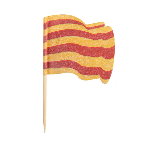 PETITS DRAPEAUX "CATALUGNA"4x3/6,5 CM ASSORTI BOIS (144 UNITÉ) - Garcia de Pou Petit Prix