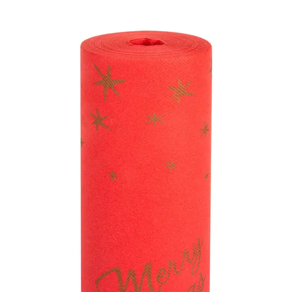 « TETE-A-TETE » (20 FEUILLES) « MERRY CHRISTMAS » 55 G/M2 0,40×24 M ROUGE AIRLAID (6 UNITÉ) – Garcia de Pou Affaire À Saisir