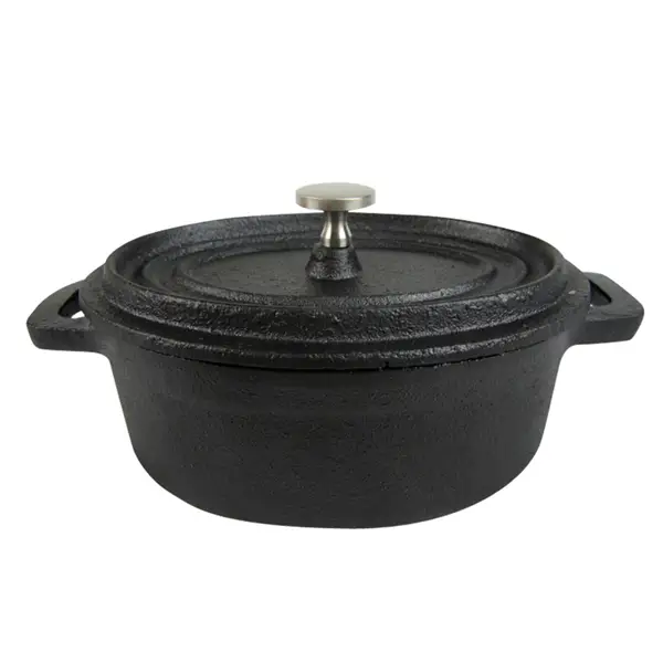 Prix Bas COCOTTE OVALE AVEC COUVERCLE12,4x9,2x4,85 CM NOIR FER (12 UNITÉ) - Garcia de Pou