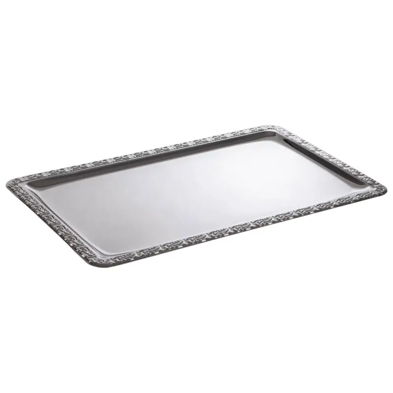 Plateau GN 1/1 avec bord décoratif, en acier inoxydable – 54 x 34 cm Commande En Gros