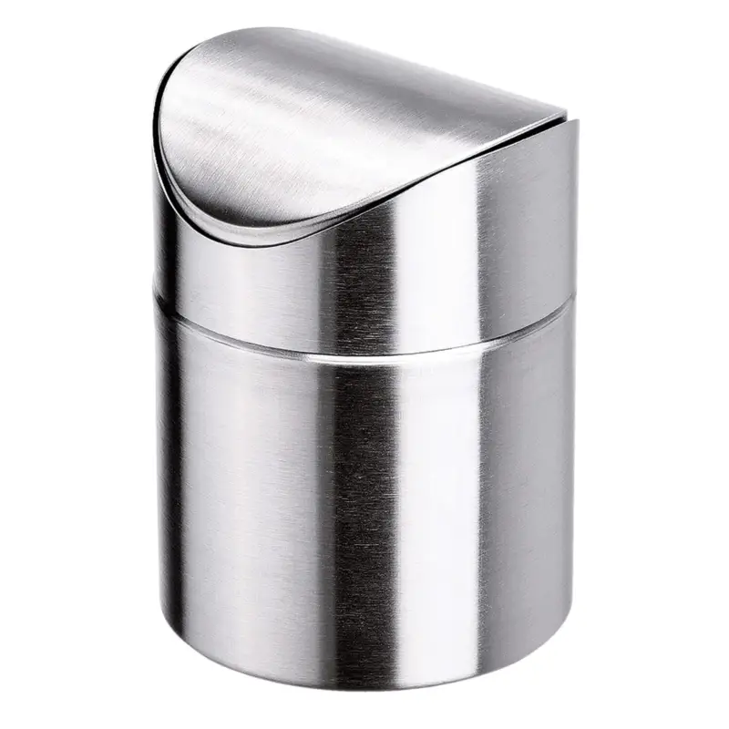 Acheter En Ligne Poubelle de table en acier inoxydable – 12 x 16 cm / 1,2 l