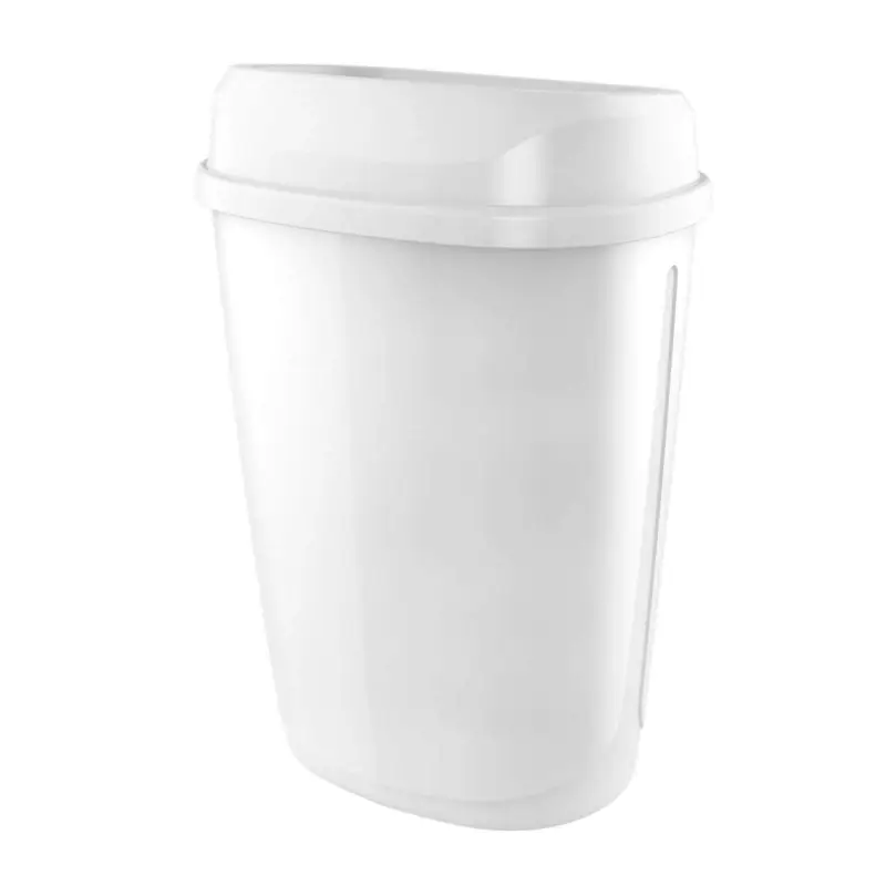 Poubelle avec support mural, 32 litres – blanc brillant Vente Directe