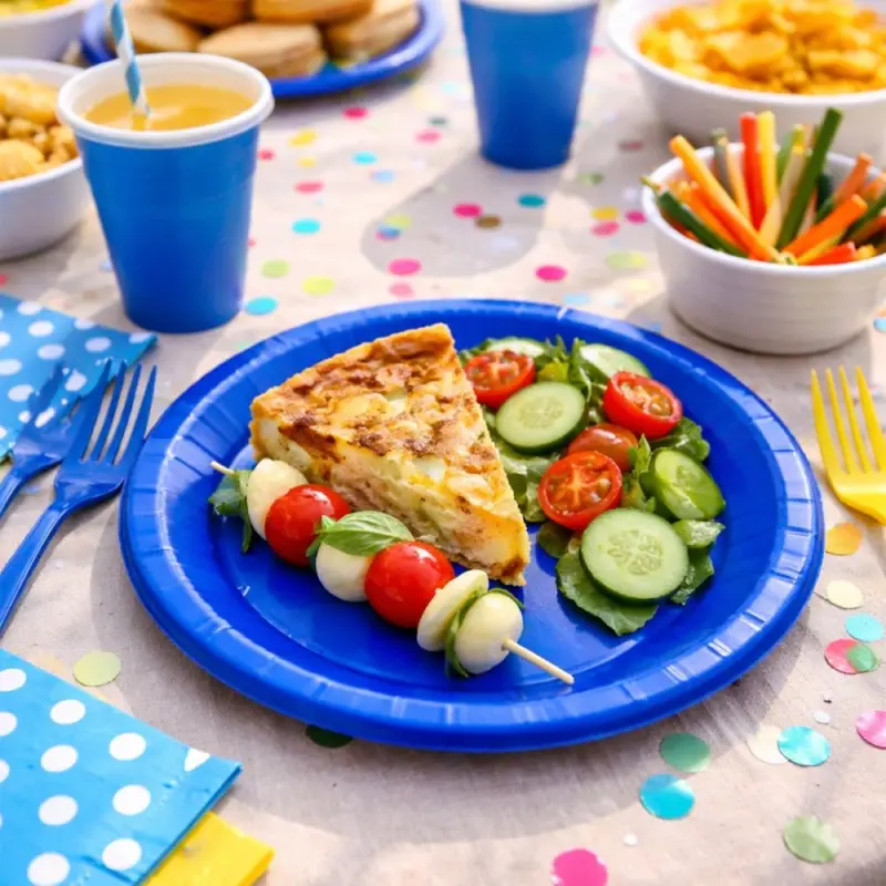 10 Assiettes carton bleu 18 cm Prix Bas