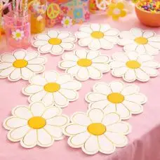 16 Serviettes de table en papier Marguerite Hippy party Certifié