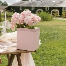 Promotion Saisonnière Urne en carton bicolore Rose poudrée et Rose