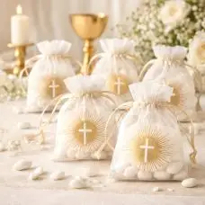 Lot de 6 sachets organza Cérémonie Or Paiement Sécurisé