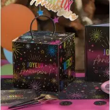Expédié Aujourd’hui Tirelire Anniversaire Festicolor Noir 20 cm