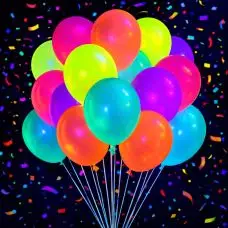 Pas Cher 10 Ballons gonflables 30cm Fluo Néon réagissant à la lumière