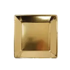 12 assiettes carrées en carton Dorées 18cm Produit De Marque