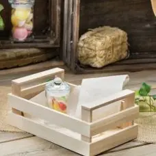 Centre de table 3 grandes cagettes en bois naturel Commande En Gros