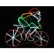 Silhouette de noel lumineuse Père Noel sur Velo Populaire
