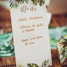 10 Menus Tropical Ivoire avec dorure Usine Directe