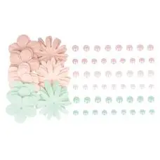 Petit Prix Fleurs en papier et perles autocollantes Secret x 75