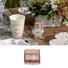 Bobine de cordon papier métallisé Rose Gold Retour Gratuit