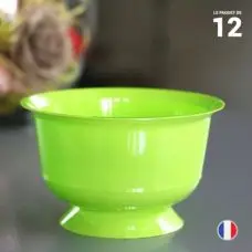 Acheter Direct Coupe à dessert plastique réutilisable Vert anis x 12 pièces