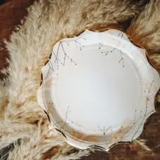 8 Assiettes en carton fleurs des Champs Blanches Offre Limitée