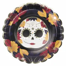 Assiettes Festonnées 23 cm Mexican Dia de Los Muertos x 8 pièces Acheter En Ligne