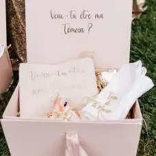Jusqu’à Épuisement Des Stocks Boite en bois Rose Veux tu etre ma Temoin