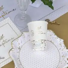 10 Gobelets en carton sur le theme Baptême luxe Promotion