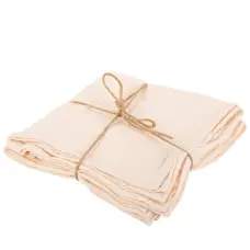 4 Serviettes Gaze de Coton Ecru 40 x 40 cm Lavable à 30° Meilleur Prix