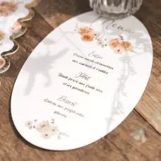 10 Menus de table Mariage Peachy 10×20 cm Produit De Marque