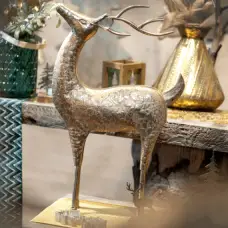 Renne de Noël Majestic Or Patiné en Métal 41.5cm x 69.5cm Quantité Limitée