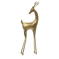 Meilleur Choix Renne de Noël Majestic Or Patiné en Métal 37CM X 109CM