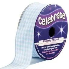 Promotion Saisonnière Ruban en bobine Vichy Bleu ciel