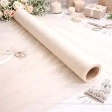 Vente Flash Rouleau de tulle souple pour confection Ivoire 150 cm x 25 mètres