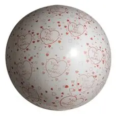 Ballon géant Vive les Mariés Blanc Impression Bordeaux 90 cm Réduction