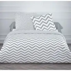 Housse de couette 220x240 Mawira Zippée Zig Zag Green Solde