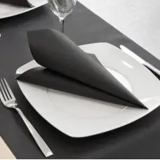 Usine Directe Serviette de table pas cher voie seche Noir x 24pièces