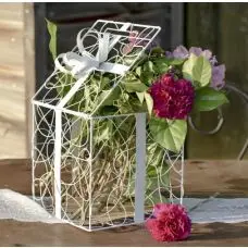 Marque Urne mariage en forme de boite cadeau Blanc